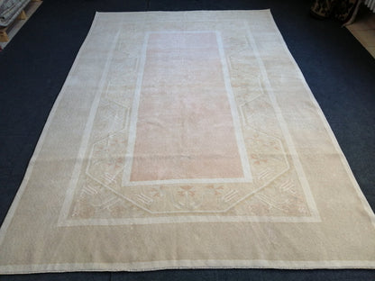 Soft Colors Turkish Rug Muted Oushak Rug 6.3 x 9.3 Rug Muted Wool Hand Made Rug  Oriental Rug