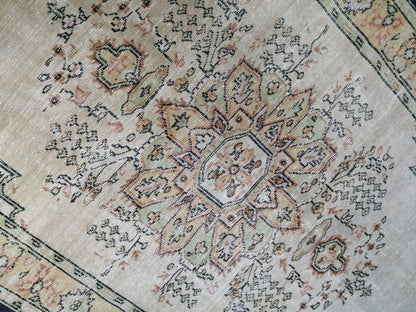 HandMade 6.2 x 10 Rug, Oushak Rug, Rustic Rug, Light Green Rug Hand Knotted Rug Turkish Rug, Farmhouse Rug, Vintage Rug, Wool rug