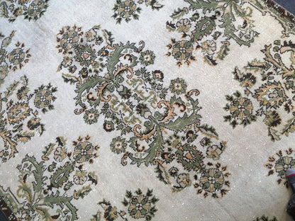 10 x 6.6 Green OUSHAK RUG TURKISH Wool Rug Hand Made Rugs Vintage Turkish Rug