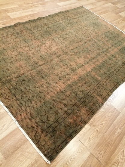 8.5 x 7.9 Rugs, OverDyed Hand Made Rug, Oushak Rug, Rustic Rug,Turkish Rug, Farmhouse Rug, Wool rug