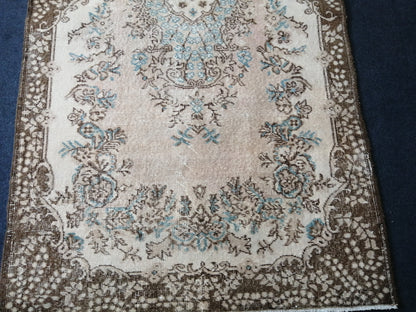 4x7 Turkish Rug, Oushak Rug, Oushak Rugs, Wool  Rugs, Hand Knotted Rug, Faded Vintage Rug, Muted Hand Made Rug