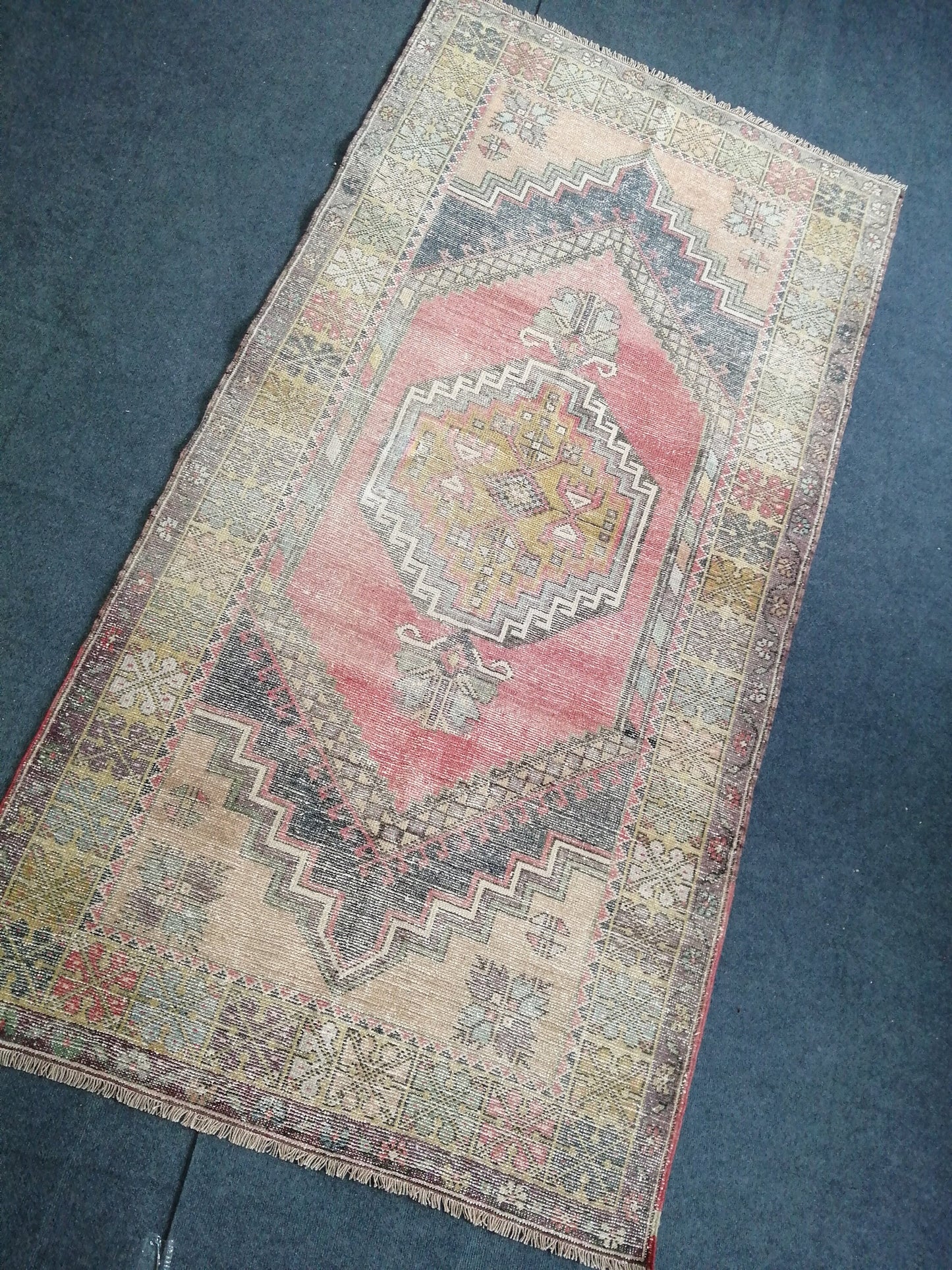 6.10 X 4  Muted Oushak Rug Turkish Rug Vintage Kitchen Rug Wool Runner Rug  Oushak Rug