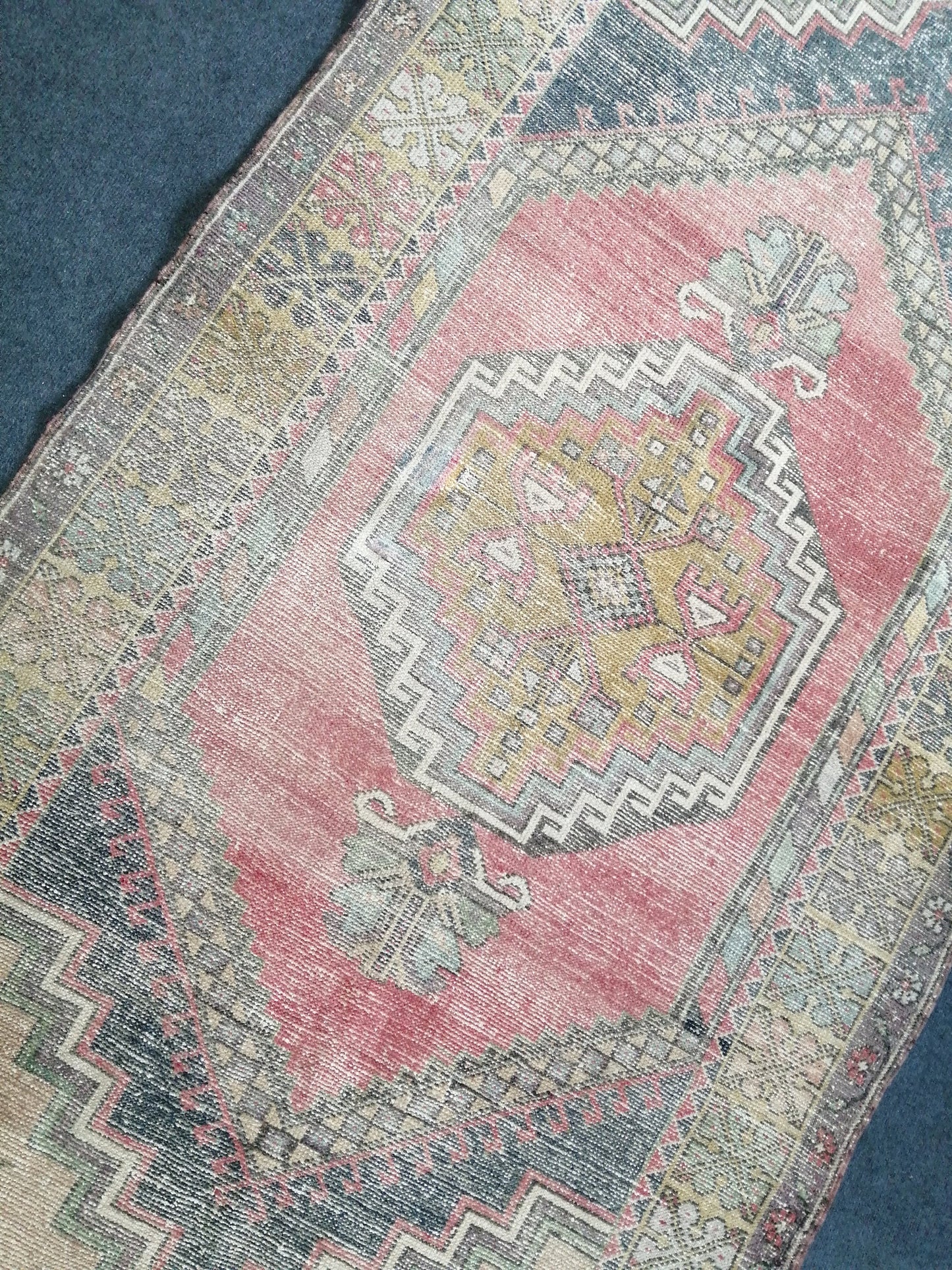 6.10 X 4  Muted Oushak Rug Turkish Rug Vintage Kitchen Rug Wool Runner Rug  Oushak Rug