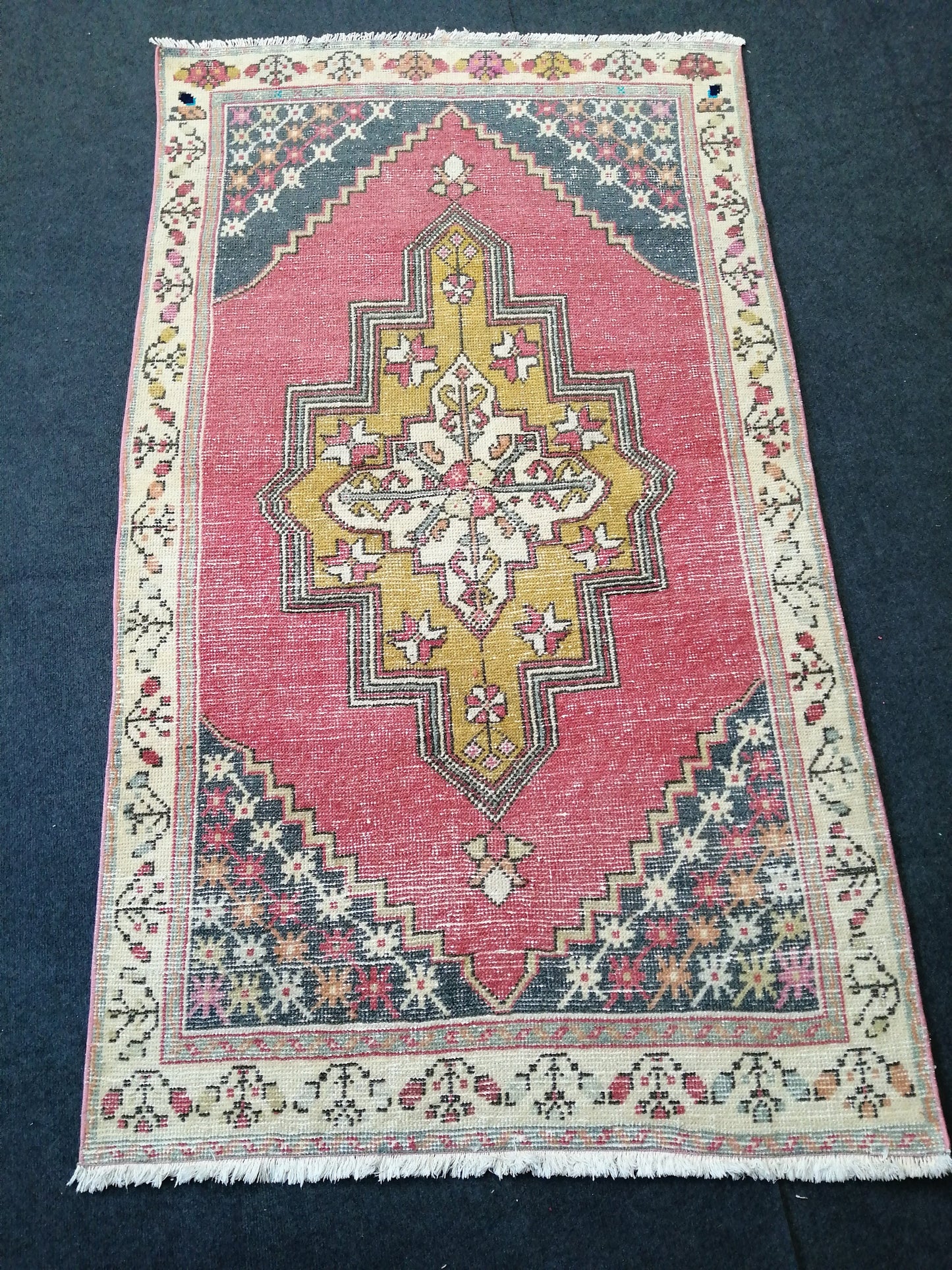6 x 3.5  Turkish Rug, Oushak Muted Rug, Vintage Rug, Hand Made Rug