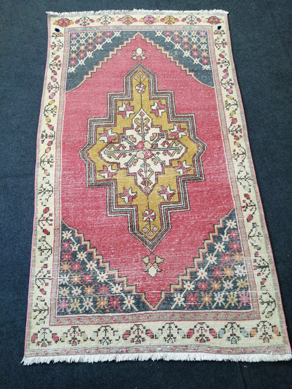 6 x 3.5  Turkish Rug, Oushak Muted Rug, Vintage Rug, Hand Made Rug
