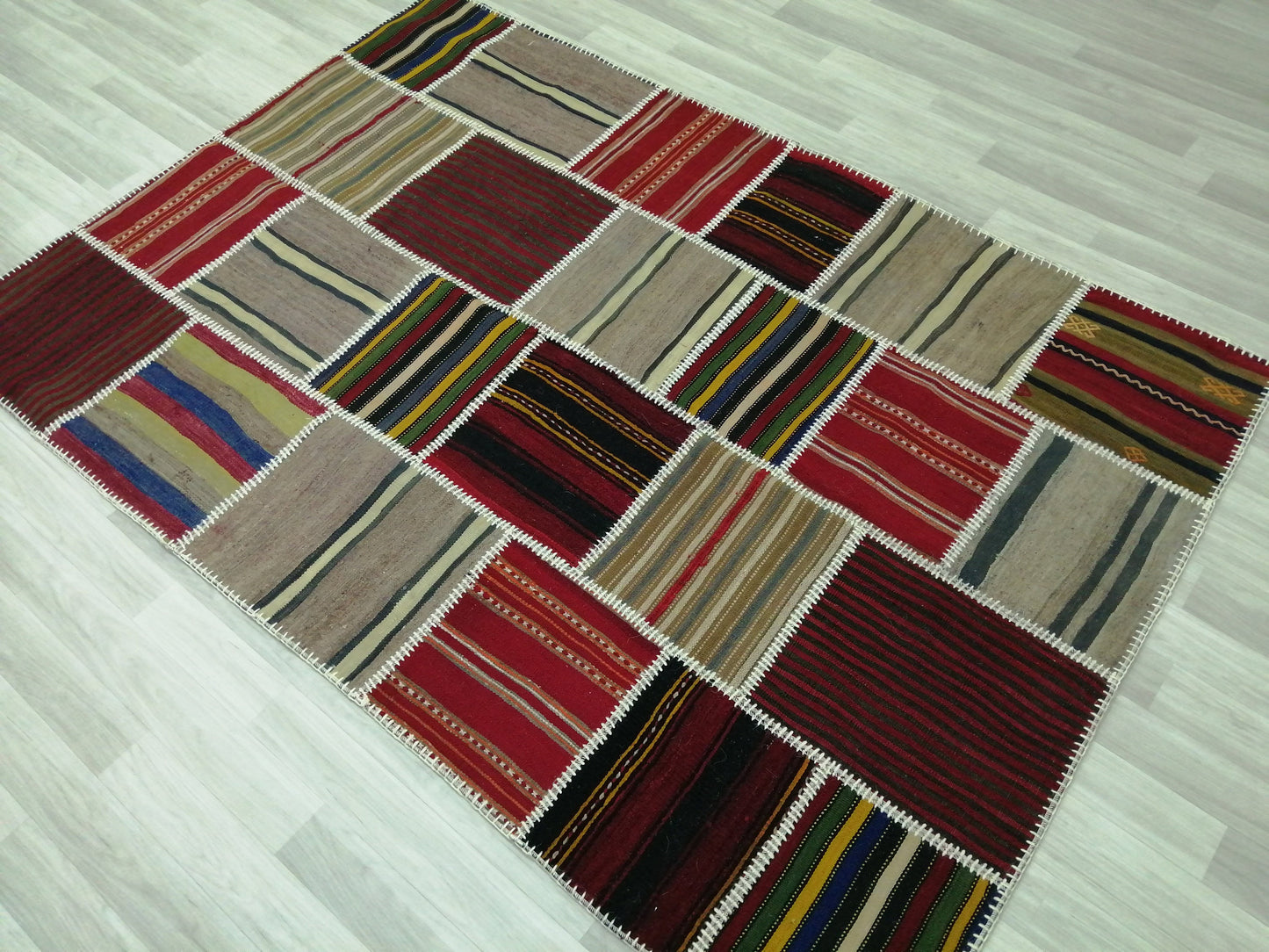 Patchwork Flatwoven Rugs, Hand Made Rug, Oushak Rug, Rustic Rug, Bohemian Rug, Rug Runner, Turkish Rug, Farmhouse Rug, Vintage Rug, Wool rug