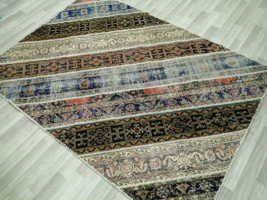 Patchwork Rugs, Hand Made Rug, Oushak Rug, Rustic Rug, Bohemian Rug, Rug Runner, Turkish Rug, Farmhouse Rug, Vintage Rug, Wool rug