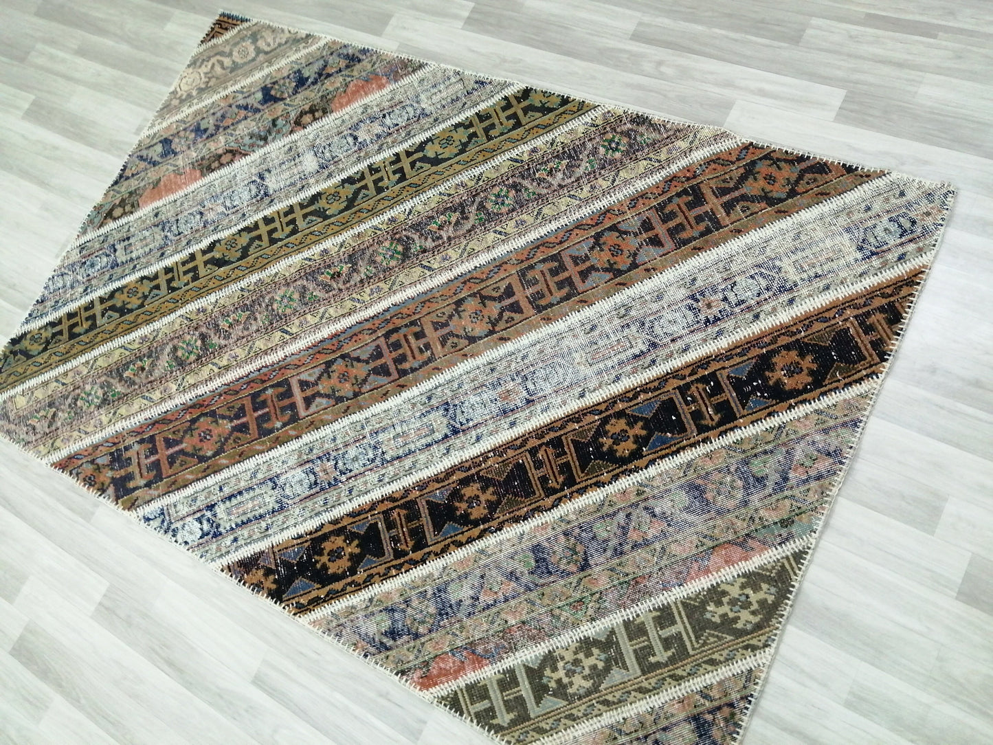 Patchwork Rugs, Handmade Rug Oushak Rug, Rustic Rug, Bohemian Runner, Turkish Rug Farmhouse Rug, Vintage Rug Company Wool rug Wholesale Rug
