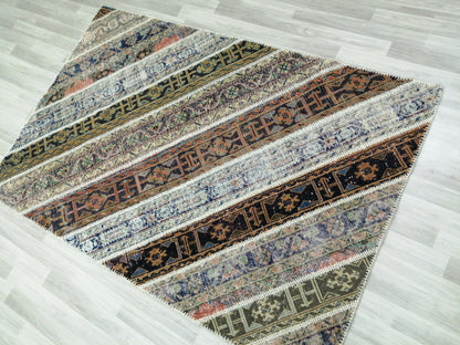 Patchwork Rugs, Handmade Rug Oushak Rug, Rustic Rug, Bohemian Runner, Turkish Rug Farmhouse Rug, Vintage Rug Company Wool rug Wholesale Rug