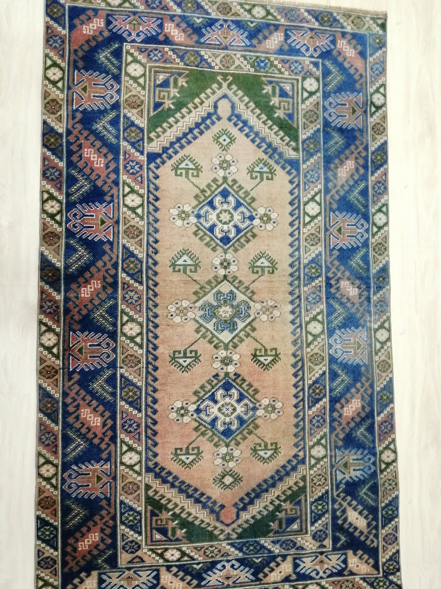 7 x 4 Blue Rugs, Hand Made Rug, Navy Oushak Rug, Rustic Rug, Bohemian Rug, Rug Runner, Turkish Rug, Farmhouse Rug, Vintage Rug, Wool rug