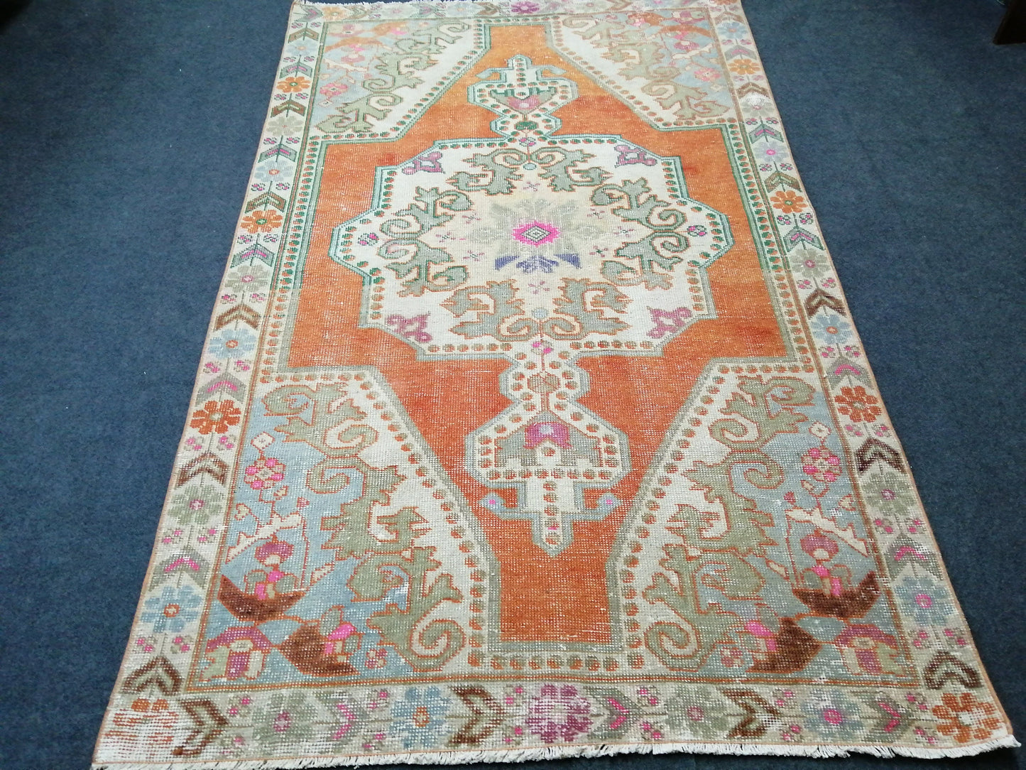 7.3 X 4.5 Rugs, Hand Made Rug, Oushak Rug, Rustic Rug, Bohemian Rug, Rug Runner, Turkish Rug, Farmhouse Rug, Vintage Rug, Wool rug