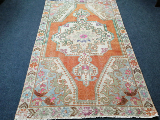 7.3 X 4.5 Rugs, Hand Made Rug, Oushak Rug, Rustic Rug, Bohemian Rug, Rug Runner, Turkish Rug, Farmhouse Rug, Vintage Rug, Wool rug