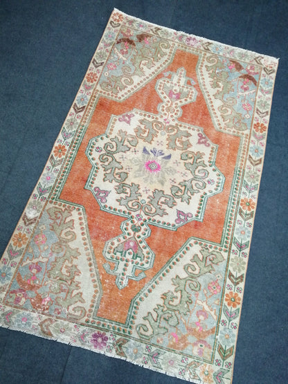 7.3 X 4.5 Rugs, Hand Made Rug, Oushak Rug, Rustic Rug, Bohemian Rug, Rug Runner, Turkish Rug, Farmhouse Rug, Vintage Rug, Wool rug