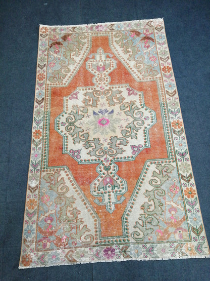 7.3 X 4.5 Rugs, Hand Made Rug, Oushak Rug, Rustic Rug, Bohemian Rug, Rug Runner, Turkish Rug, Farmhouse Rug, Vintage Rug, Wool rug