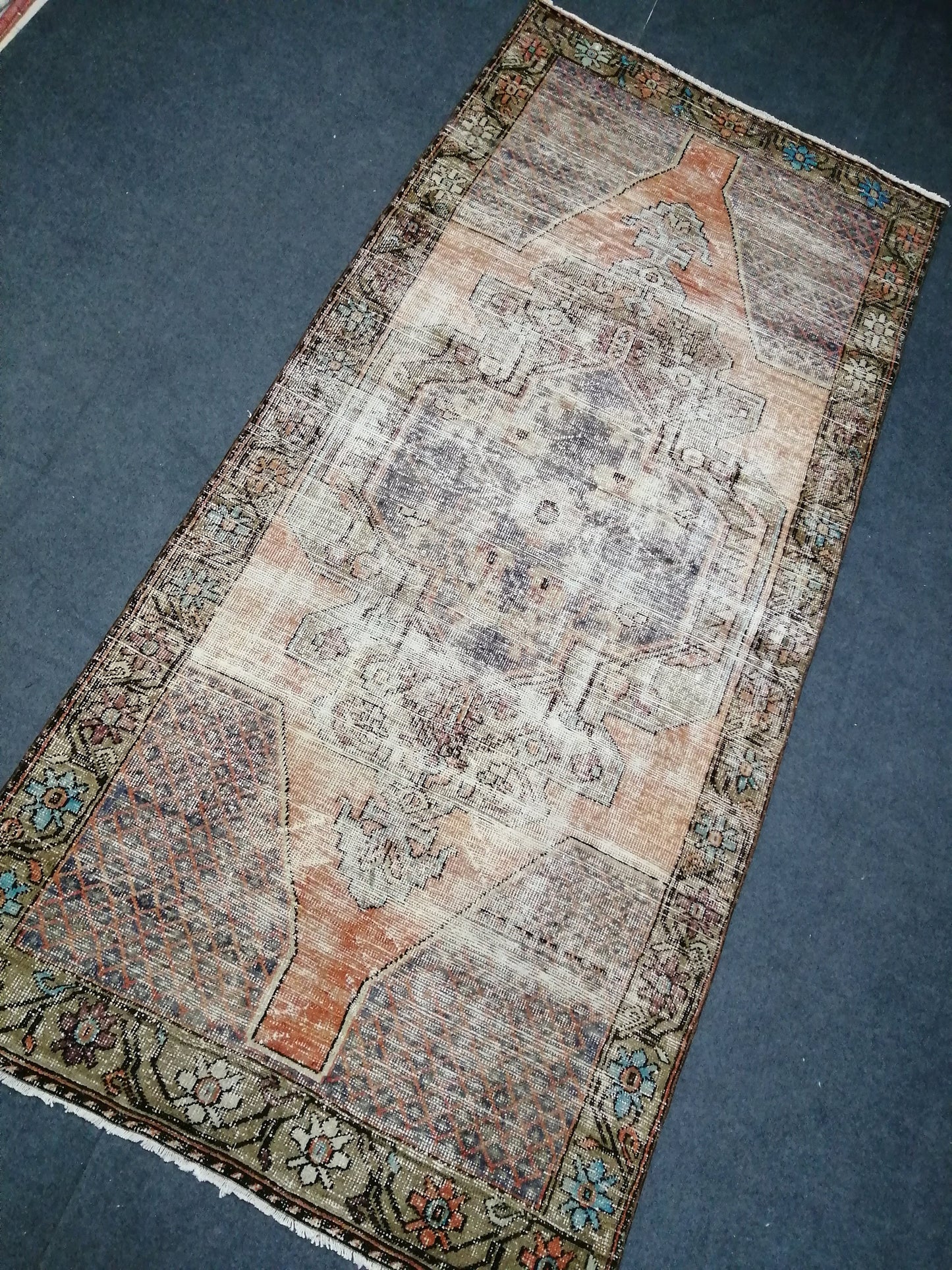 4.3 x 9 Vintage Rugs  TURKISH HAND MADE Rugs   Vintage Turkish Rugs   Oushak Rug   Traditional Rug, Turkish Oushak Rug, Vintage Oushak Rug