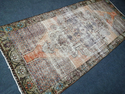 4.3 x 9 Vintage Rugs  TURKISH HAND MADE Rugs   Vintage Turkish Rugs   Oushak Rug   Traditional Rug, Turkish Oushak Rug, Vintage Oushak Rug