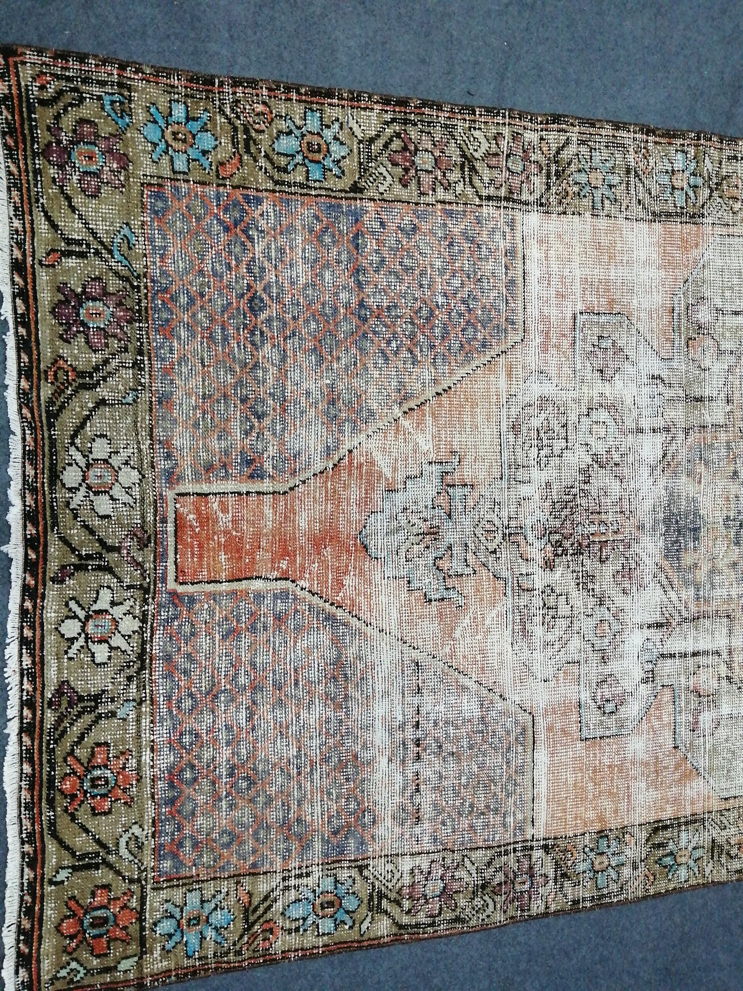 4.3 x 9 Vintage Rugs  TURKISH HAND MADE Rugs   Vintage Turkish Rugs   Oushak Rug   Traditional Rug, Turkish Oushak Rug, Vintage Oushak Rug