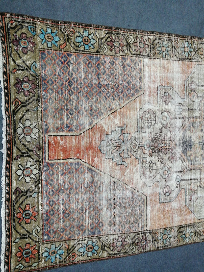 4.3 x 9 Vintage Rugs  TURKISH HAND MADE Rugs   Vintage Turkish Rugs   Oushak Rug   Traditional Rug, Turkish Oushak Rug, Vintage Oushak Rug