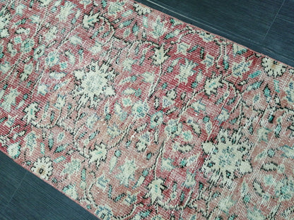10.6 X 2.5 Distressed Runner Rug Turkish Runner Rug Vintage Runner Rug Hallway Runner
