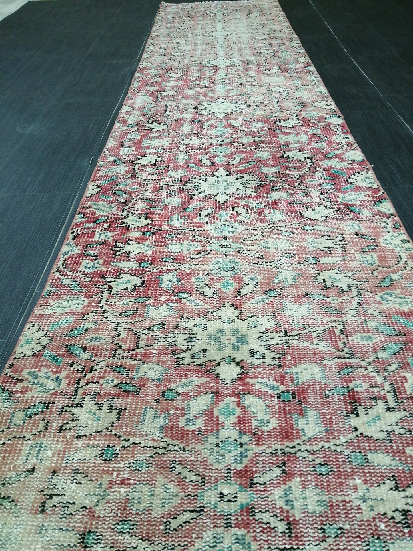 10.6 X 2.5 Distressed Runner Rug Turkish Runner Rug Vintage Runner Rug Hallway Runner
