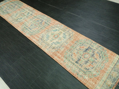 11.4 X 2.4 Oushak Runner Rug Turkish Runner Rug Vintage Runner Rug Hallway Runner Rug Kitchen Runner Rug Wool Runner Rug Wool Oushak Rug