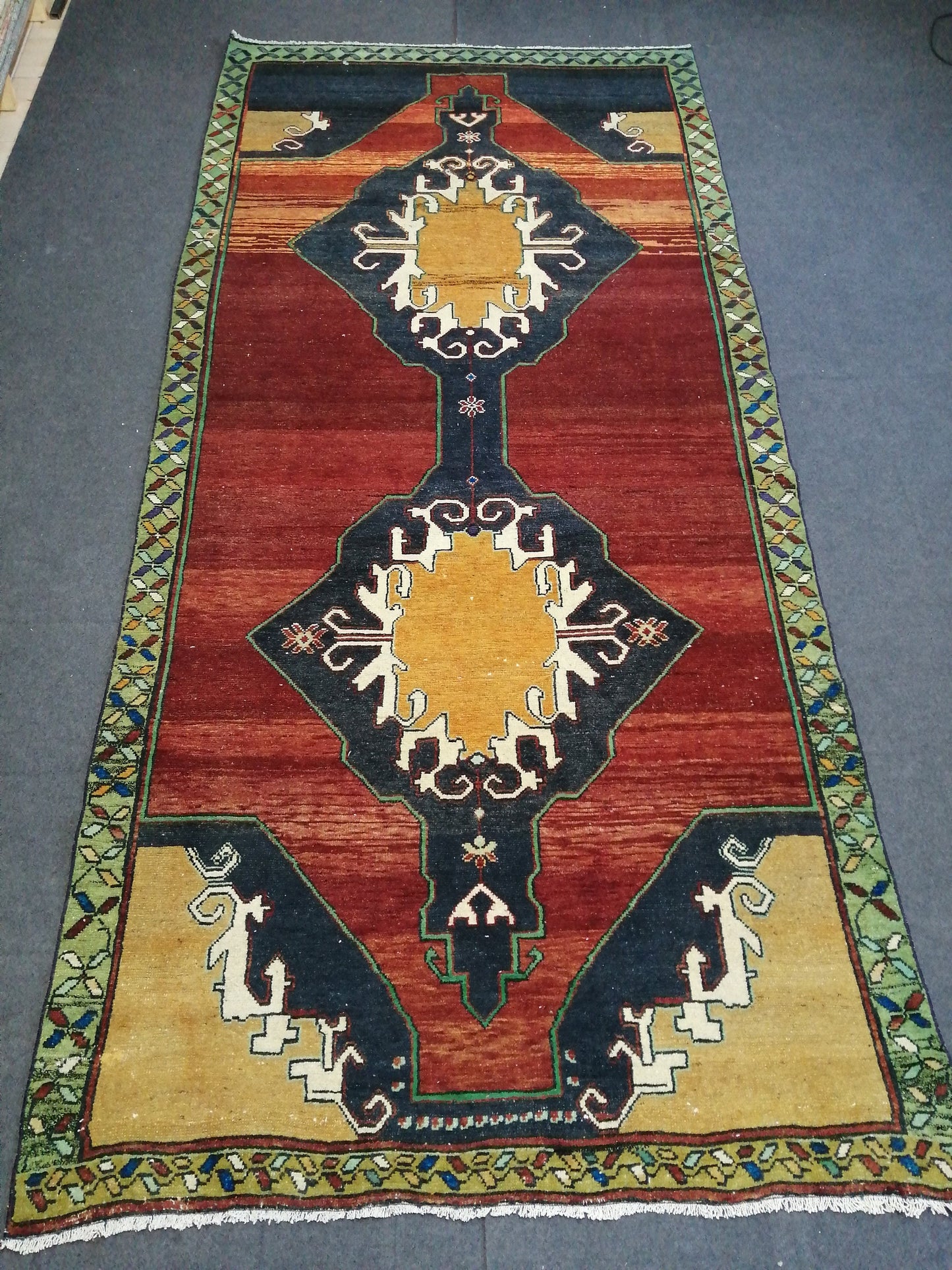 10.7 X 5 Rugs, Hand Made Rug, Oushak Rug, Rustic Rug, Bohemian Rug, Rug Runner, Turkish Rug, Farmhouse Rug, Vintage Rug, Wool rug