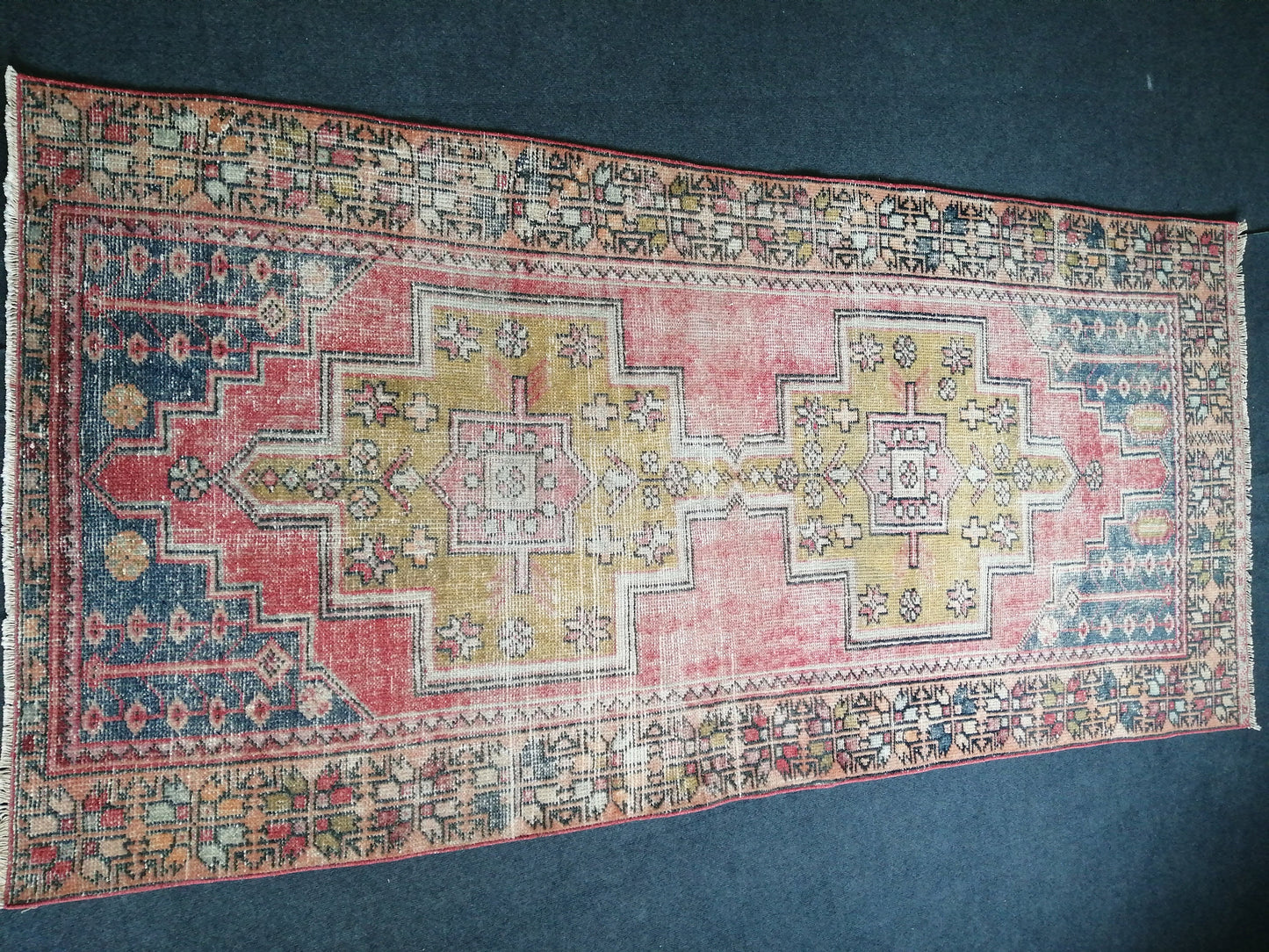 8.8 X 4 VINTAGE Rugs, Hand Made Rug, Oushak Rug, Rustic Rug, Bohemian Rug, Rug Runner, Turkish Rug, Farmhouse Rug, Vintage Rug, Wool rug