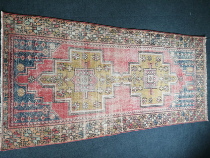 8.8 X 4 VINTAGE Rugs, Hand Made Rug, Oushak Rug, Rustic Rug, Bohemian Rug, Rug Runner, Turkish Rug, Farmhouse Rug, Vintage Rug, Wool rug