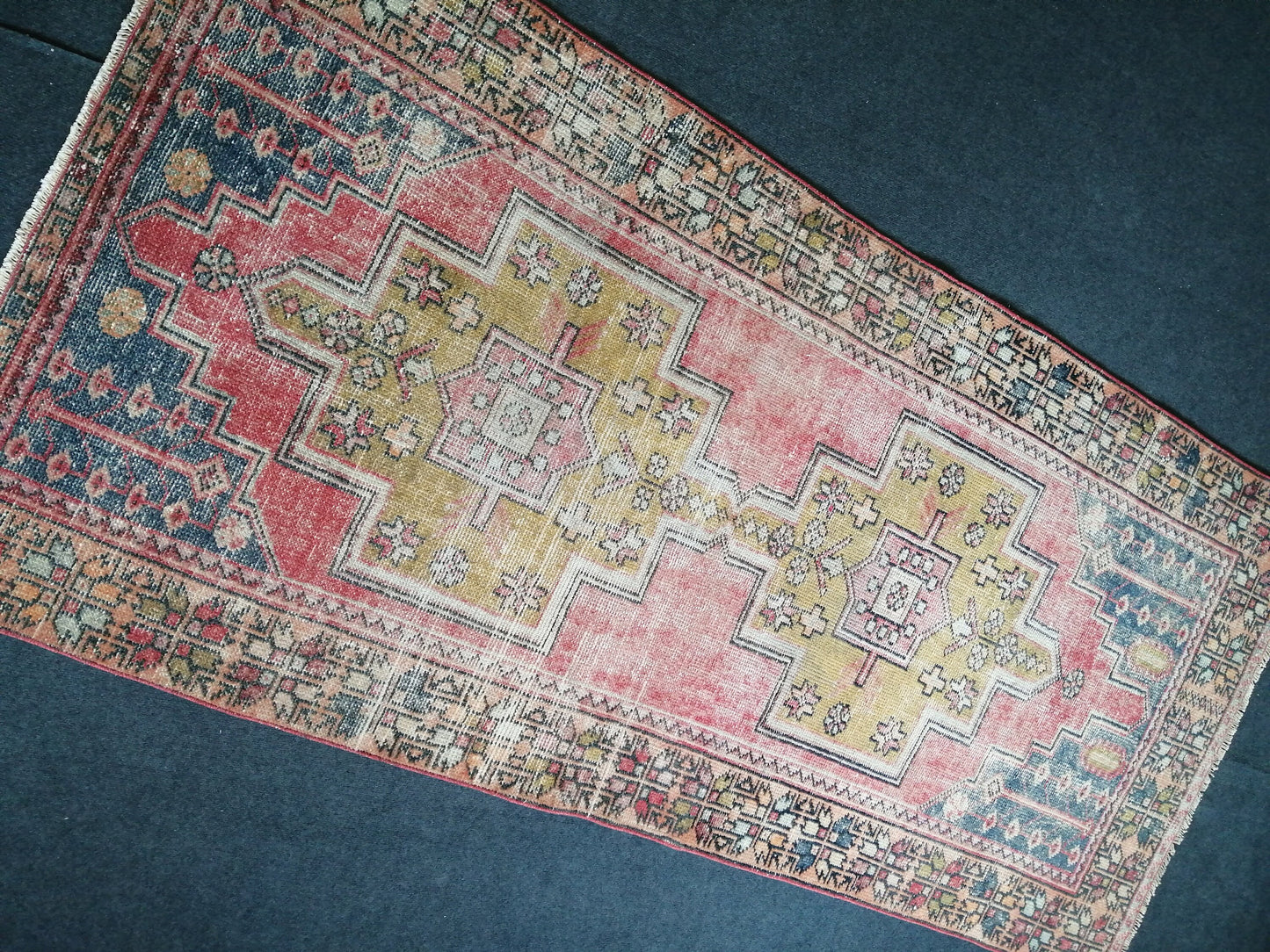 8.8 X 4 VINTAGE Rugs, Hand Made Rug, Oushak Rug, Rustic Rug, Bohemian Rug, Rug Runner, Turkish Rug, Farmhouse Rug, Vintage Rug, Wool rug