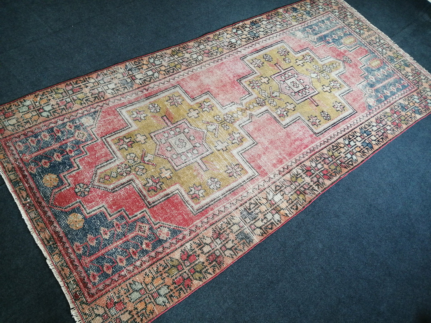 8.8 X 4 VINTAGE Rugs, Hand Made Rug, Oushak Rug, Rustic Rug, Bohemian Rug, Rug Runner, Turkish Rug, Farmhouse Rug, Vintage Rug, Wool rug