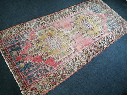 8.8 X 4 VINTAGE Rugs, Hand Made Rug, Oushak Rug, Rustic Rug, Bohemian Rug, Rug Runner, Turkish Rug, Farmhouse Rug, Vintage Rug, Wool rug