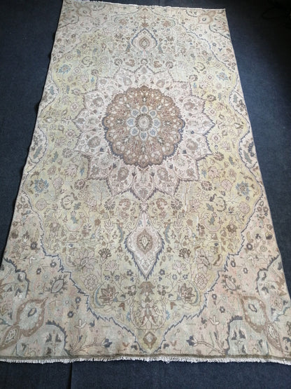 6x11 Large OUSHAK RUG TURKISH Oushak Rug Vintage Oushak Muted Rug Vintage Runner Rug Wool Distressed Rug Hand Made Rugs Vintage Turkish Rug