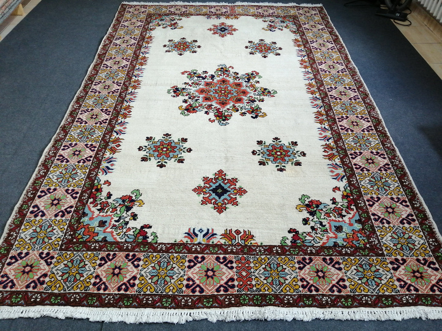 6.5 x 9.8 OUSHAK RUG TURKISH Oushak Rug Vintage Oriental Rug Vintage Persian Rug Rug Persian Rug Hand Made Rugs Vintage Turkish Rug