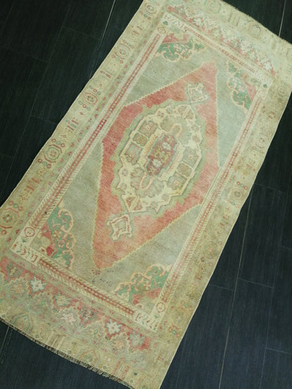 6.6 X 3.2 Vintage Rugs  TURKISH HAND MADE Rugs   Vintage Turkish Rugs   Oushak Rug   Turkish Oushak Rug, Vintage Oushak Rug, Wool Rug