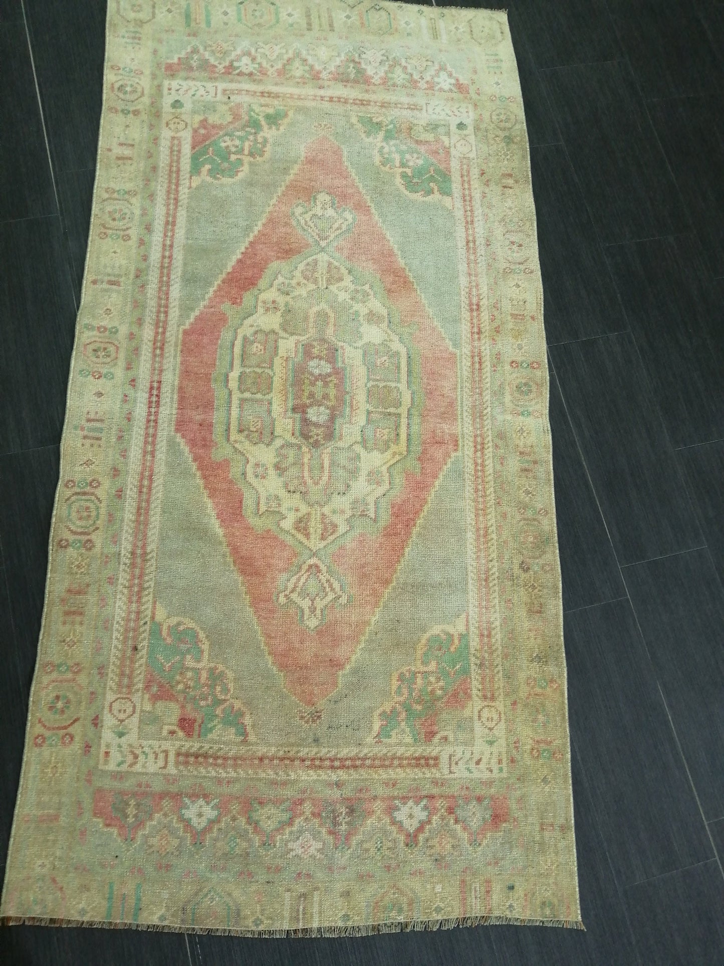 6.6 X 3.2 Vintage Rugs  TURKISH HAND MADE Rugs   Vintage Turkish Rugs   Oushak Rug   Turkish Oushak Rug, Vintage Oushak Rug, Wool Rug