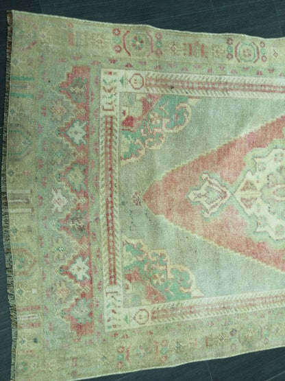 6.6 X 3.2 Vintage Rugs  TURKISH HAND MADE Rugs   Vintage Turkish Rugs   Oushak Rug   Turkish Oushak Rug, Vintage Oushak Rug, Wool Rug