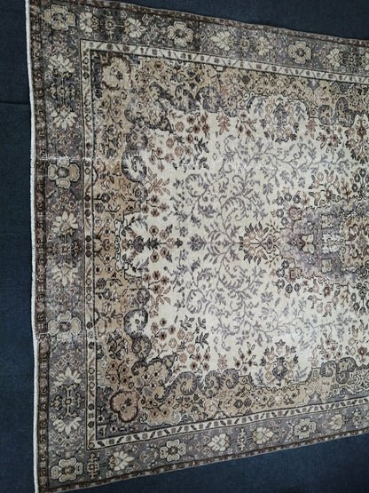 6.3 x 10 OUSHAK RUG TURKISH Oushak Rug Vintage Oushak Runner Rug Vintage Runner Rug Wool Oushak Rug Hand Made Rugs Vintage Turkish Rug