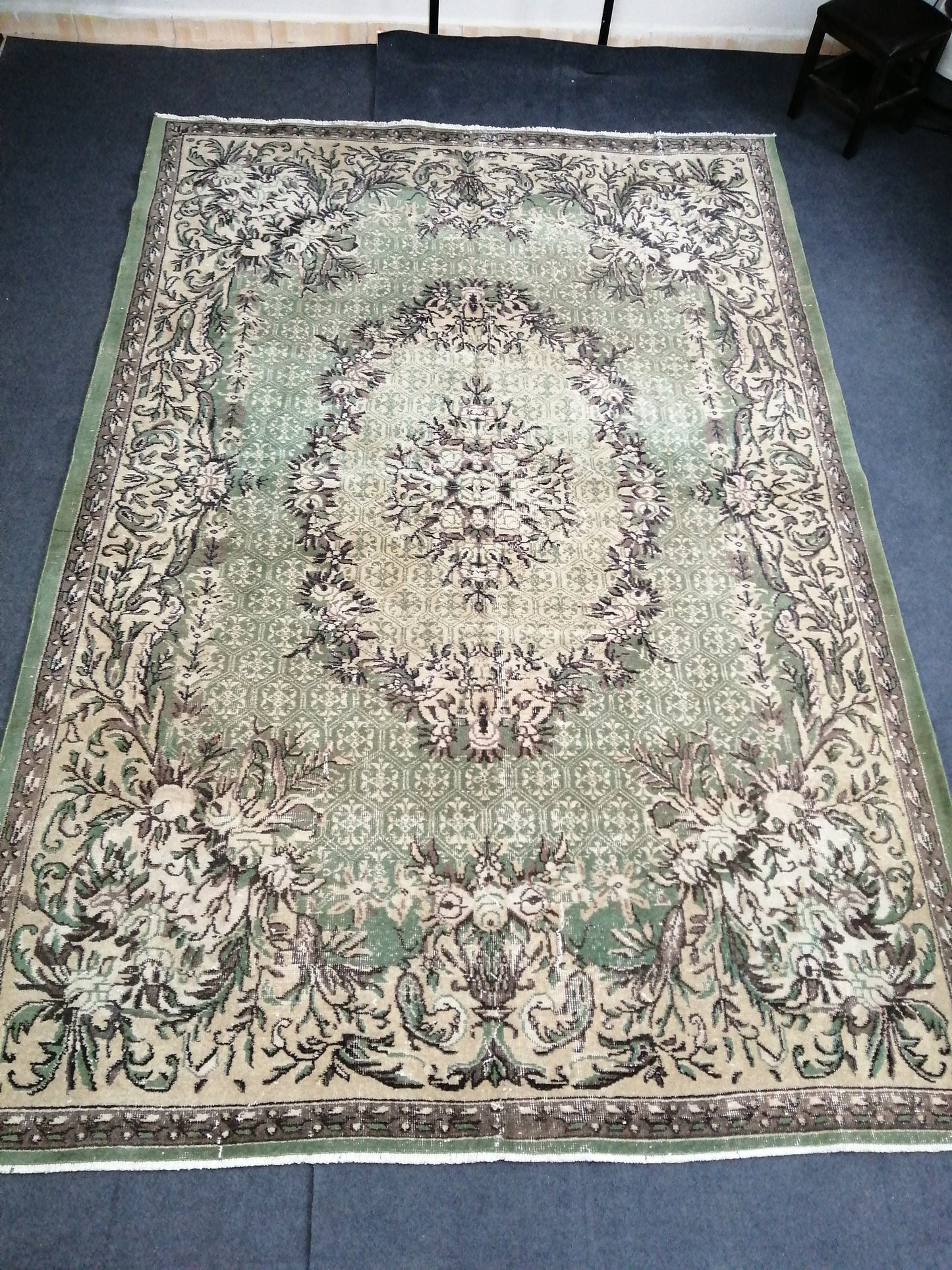 10 X 6.7 OUSHAK RUG TURKISH Oushak Rug Vintage Oushak Runner Rug Vintage Runner Rug Wool Oushak Rug Hand Made Rugs Vintage Turkish Rug