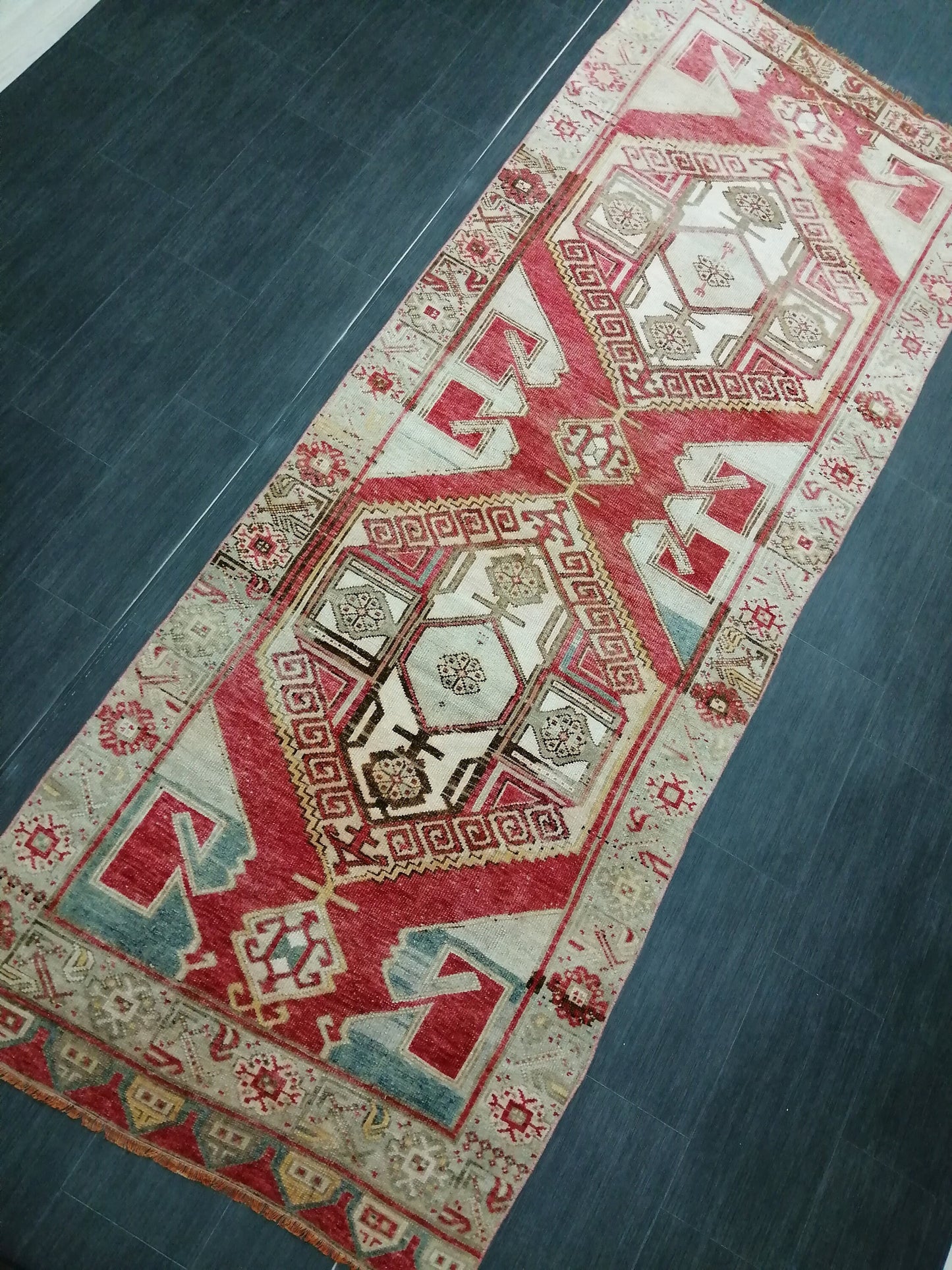 9.9 X 3.6 Oushak Runner Rug Turkish Runner Rug Vintage Runner Rug Hallway Runner Rug Kitchen Runner Rug Wool Runner Rug Wool Oushak Rug