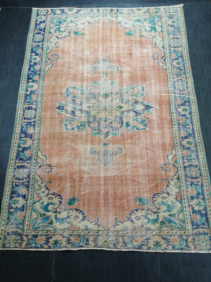 9.7 X 6.8 LARGE Rugs, Hand Made Rug, Oushak Rug, Rustic Rug, Bohemian Rug, Rug Runner, Turkish Rug, Farmhouse Rug, Vintage Rug, Wool rug
