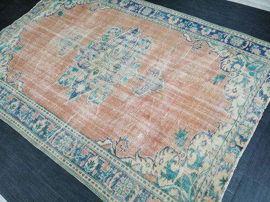 9.7 X 6.8 LARGE Rugs, Hand Made Rug, Oushak Rug, Rustic Rug, Bohemian Rug, Rug Runner, Turkish Rug, Farmhouse Rug, Vintage Rug, Wool rug