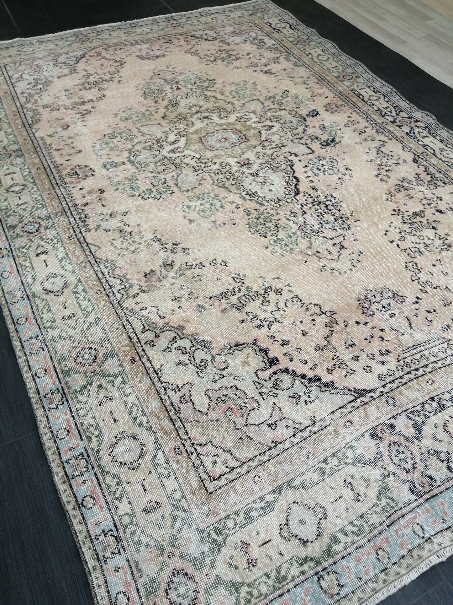 Large OUSHAK RUG 10.3 x 7 TURKISH Vintage Vintage Rug 7x10 HandMade Rug