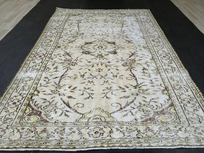 6x9 Muted Handmade Rug Oushak Rug, Rustic Rug Boho Rug, Muted Home Decor Rug  Turkish Rug, Farmhouse Rug Persian Rug Hand Knotted Rug
