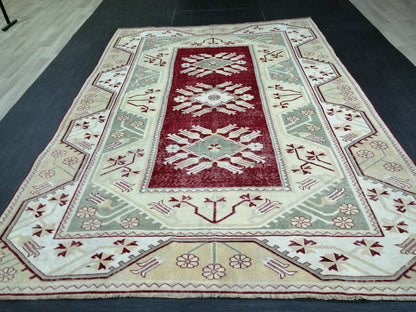 9.3 x 6.5 OUSHAK RUG TURKISH Oushak Rug Vintage Wool Rug Hand Made Rugs Vintage Turkish Rug