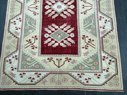 9.3 x 6.5 OUSHAK RUG TURKISH Oushak Rug Vintage Wool Rug Hand Made Rugs Vintage Turkish Rug
