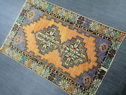 5.5 X 3.6 Rugs, Hand Made Rug, Oushak Rug, Rustic Rug, Bohemian Turkish Rug, Farmhouse Rug, Vintage Rug, Wool rug