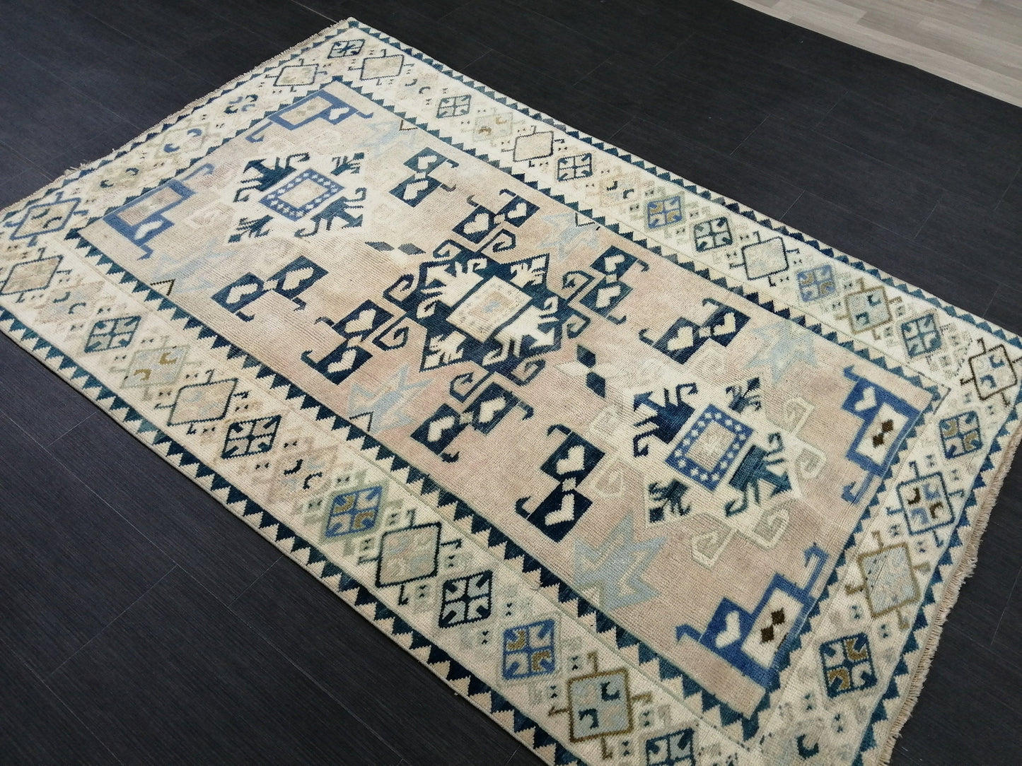 6.8 x 4.4 OUSHAK RUG Vintage Runner Rug Wool Oushak Rug Hand Made Rugs Vintage Turkish Rug