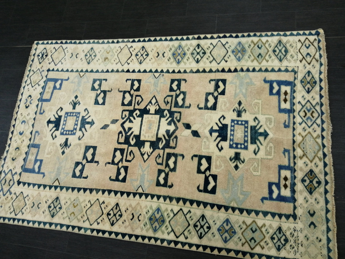 6.8 x 4.4 OUSHAK RUG Vintage Runner Rug Wool Oushak Rug Hand Made Rugs Vintage Turkish Rug
