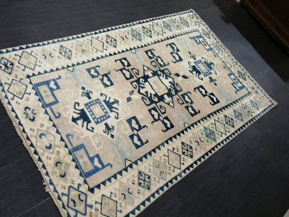6.8 x 4.4 OUSHAK RUG Vintage Runner Rug Wool Oushak Rug Hand Made Rugs Vintage Turkish Rug