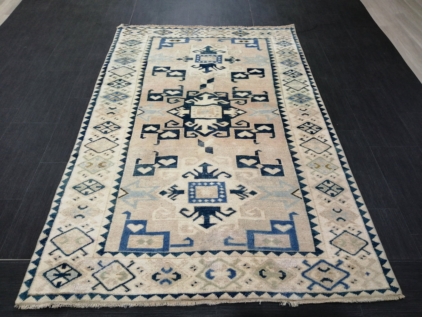 6.8 x 4.4 OUSHAK RUG Vintage Runner Rug Wool Oushak Rug Hand Made Rugs Vintage Turkish Rug